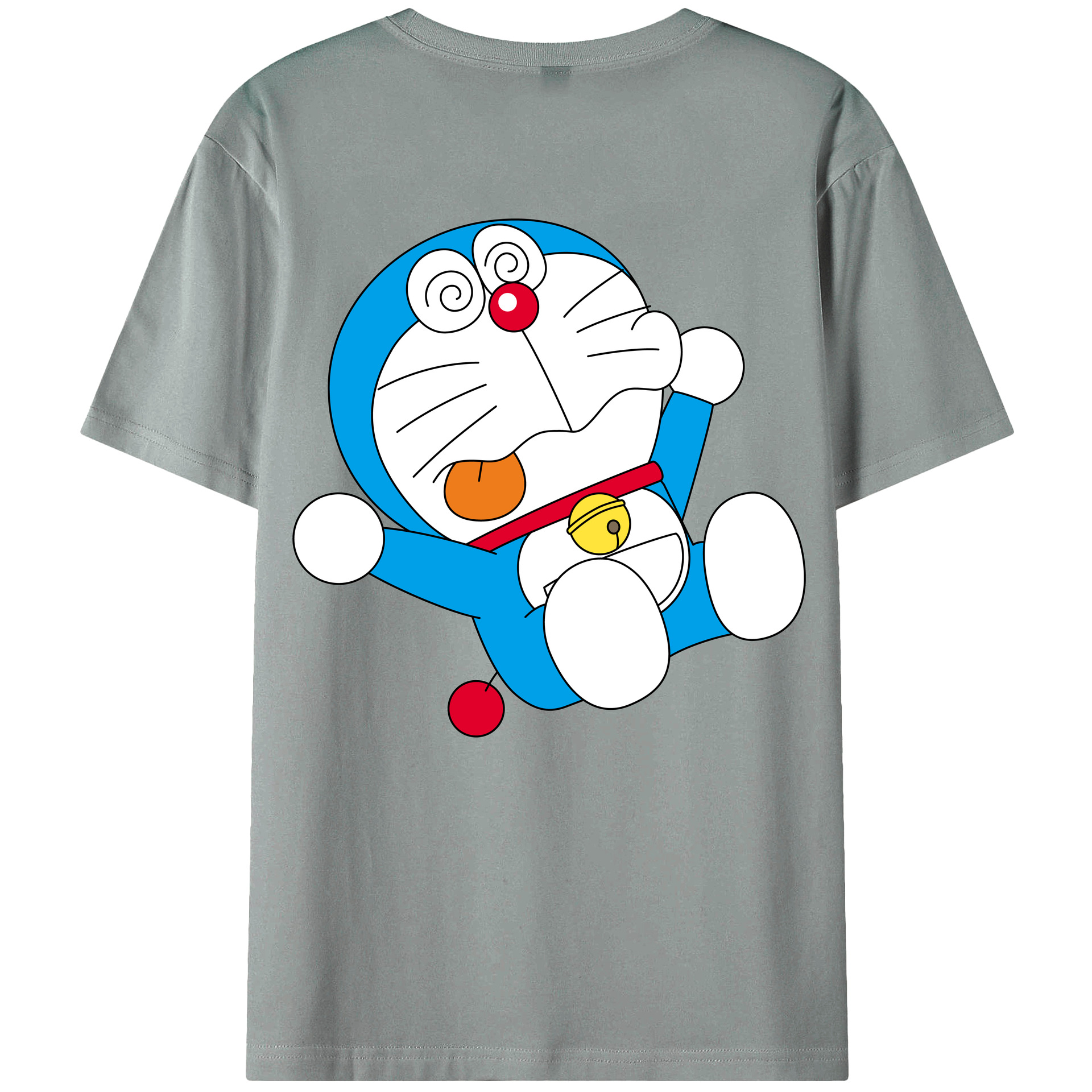 （画像用） ドラえもん Doraemon 綿100％ メンズ半袖Tシャツ（バックプリント） 通気性